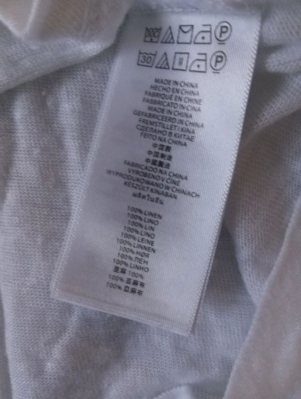 Michael Kors White Short Sleeve Crewneck Linen Tee